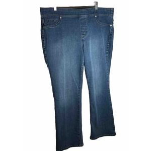 D & Co. Pull On Jeans Women's 20W High-Rise Bootcut Pants 40x29” Stretch Waist